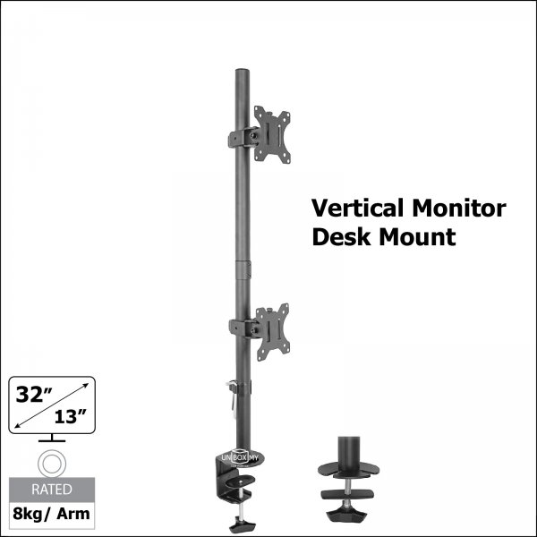 Brateck LDT12-C02V 13-32 inch Dual Monitor Vertical Desk Mount Stand