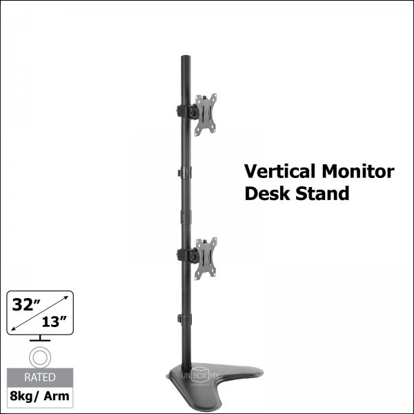 Brateck LDT12-T02V 13-32 inch Dual Monitor Vertical Desk Stand