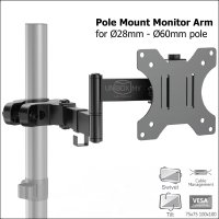 Brateck LDA35-112 Full Motion Pivot Pole Mount Monitor Arm