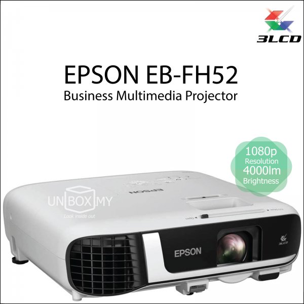 エプソン ビジネスプロジェクター hdmi 液晶 4000lm FullHD 3.1kg EB-FH52 - 1