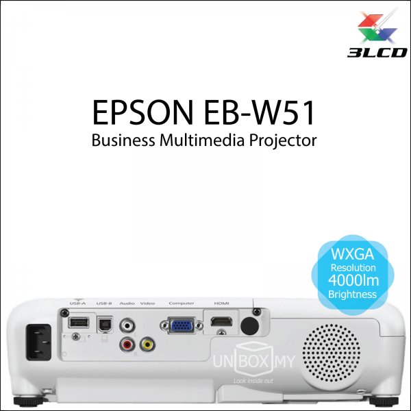 Epson EBW51 3LCD WXGA Projector UNBOX.MY