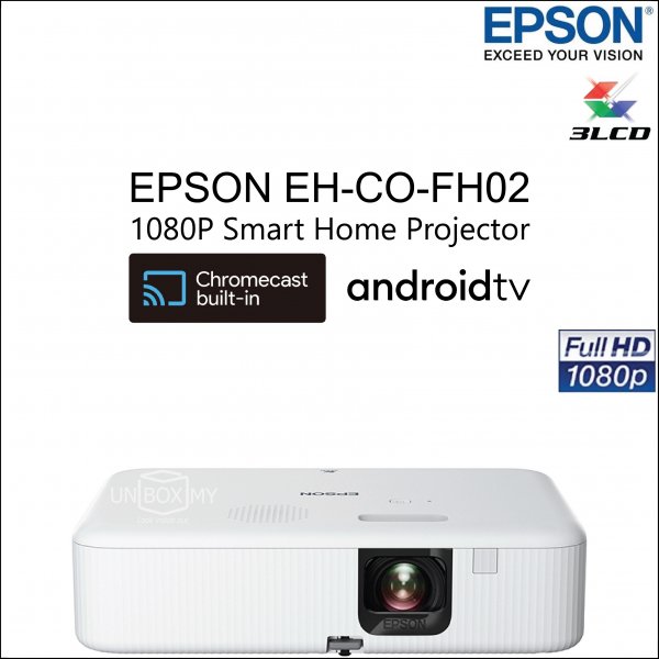 Epson EpiqVision Flex EH-CO-FH02 3LCD Full HD 1080p Smart AndroidTV Chromecast Wireless Business Home Projector