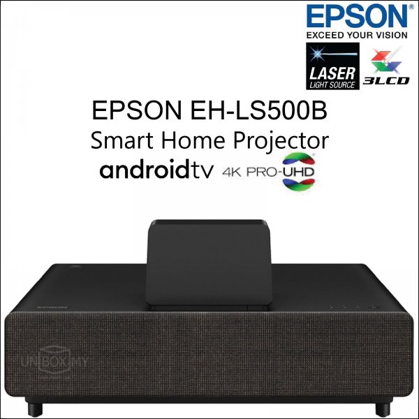 Epson EpiqVision Ultra EH-LS500B 3LCD Laser ATV 4K Pro UHD Ultra Short Throw Home Cinema Projector