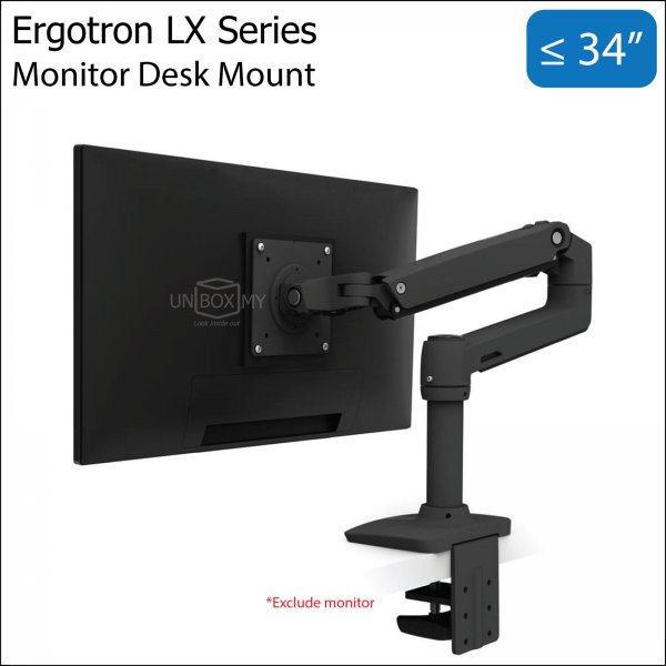 Ergotron LX 13-34 inch Monitor LCD Desk Mount Stand Black 45-241-224